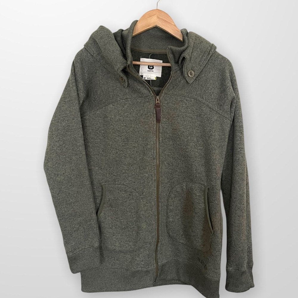 Women's Olive Green Hooded Sweater - Picture 7 of 8
